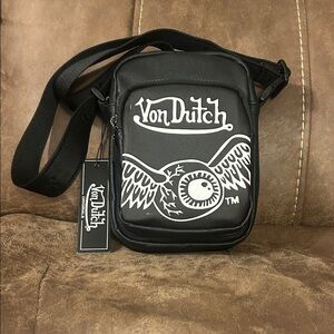New Von Dutch Black Belt Bag with Logo